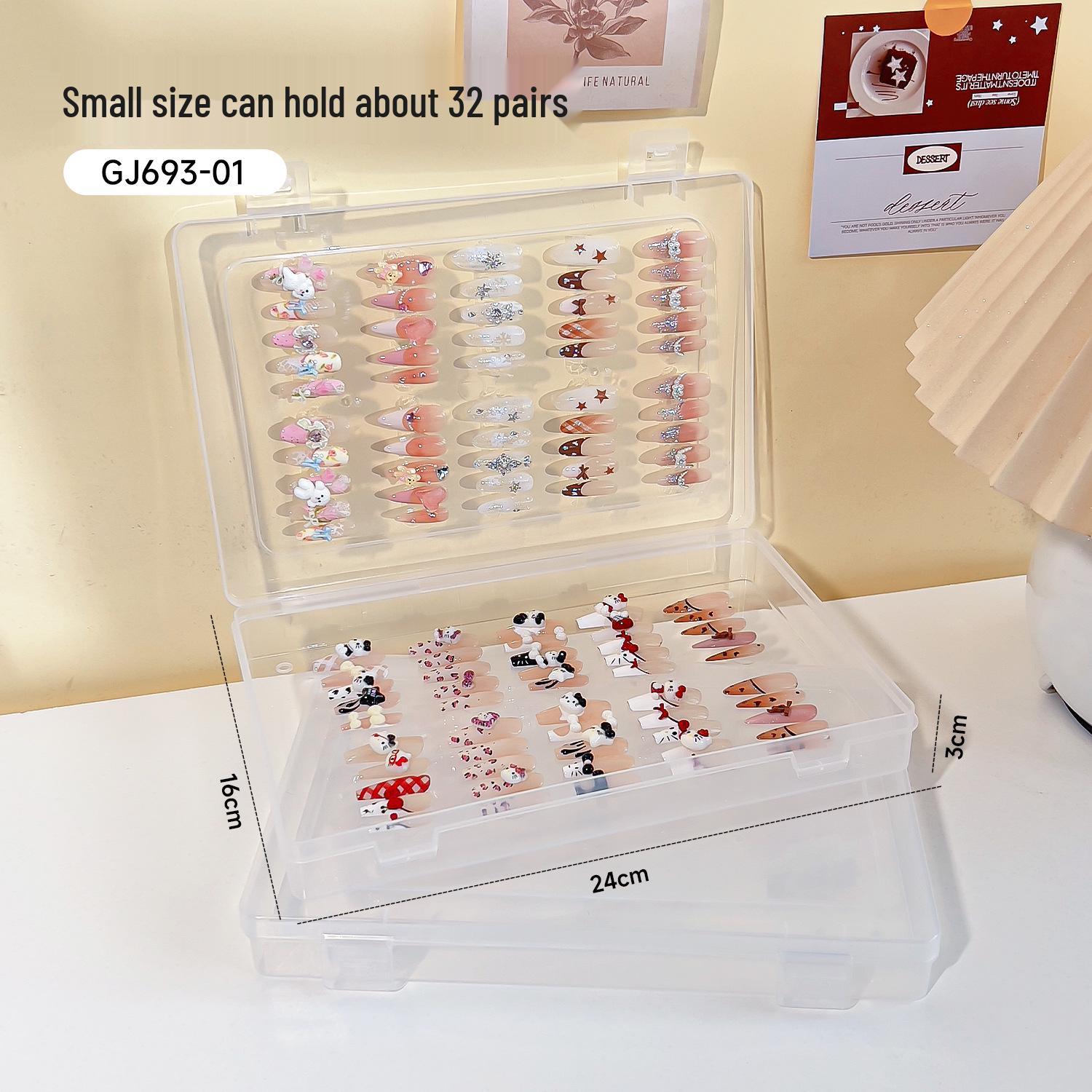 Transparent Nail Art Storage Box with Display Cards - Dustproof, Large Capacity