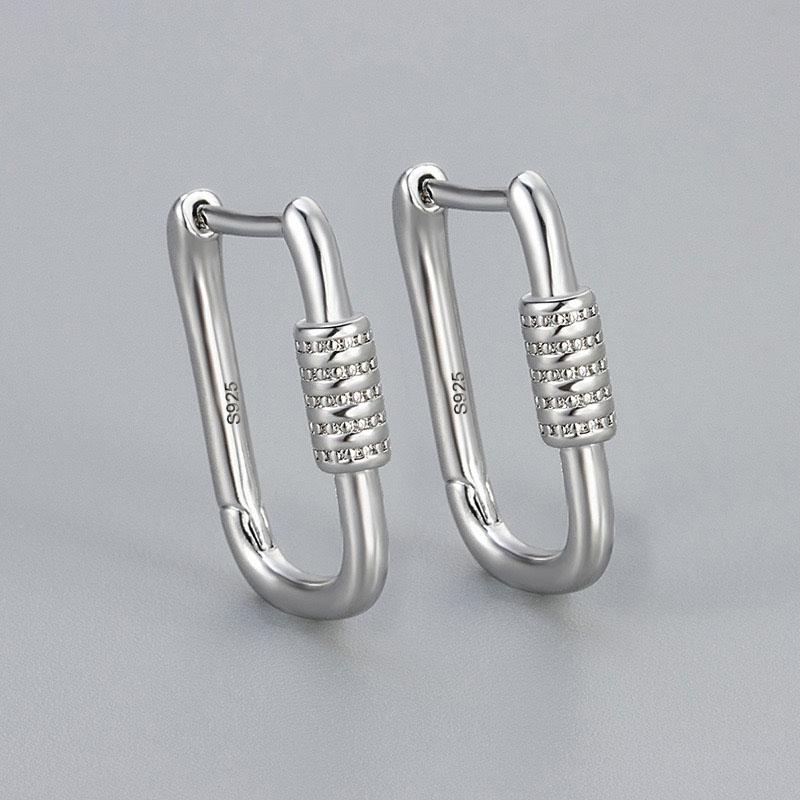 925 Sterling Silver Earrings For Women Trendy Gold Color Geometric Earring Jewelry Prevent Allergy Party Accessories Gift