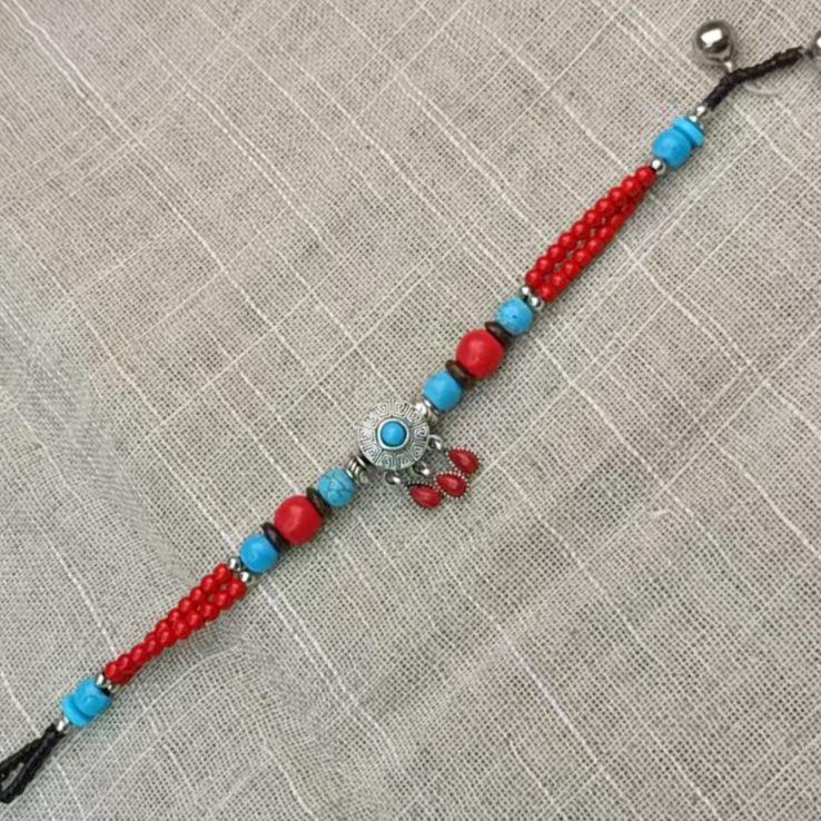 Tibetan Beaded Bracelet: Retro Ethnic Style with Nepal Beads - A Tourist Favorite