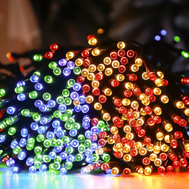 Outdoor LED Solar Christmas Lights: Colorful Bubble Star String for Camping & Courtyard Decoration