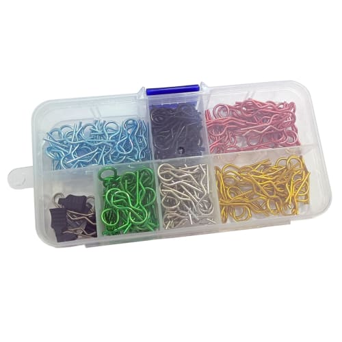 185pcs Universal RC Car Body Clips, Stainless Steel R-Type Clips for 1/8, 1/10, 1/12, 1/16 Traxxas Redcat, HPI Himoto HSP Exceed RC Car Parts, Buggy S
