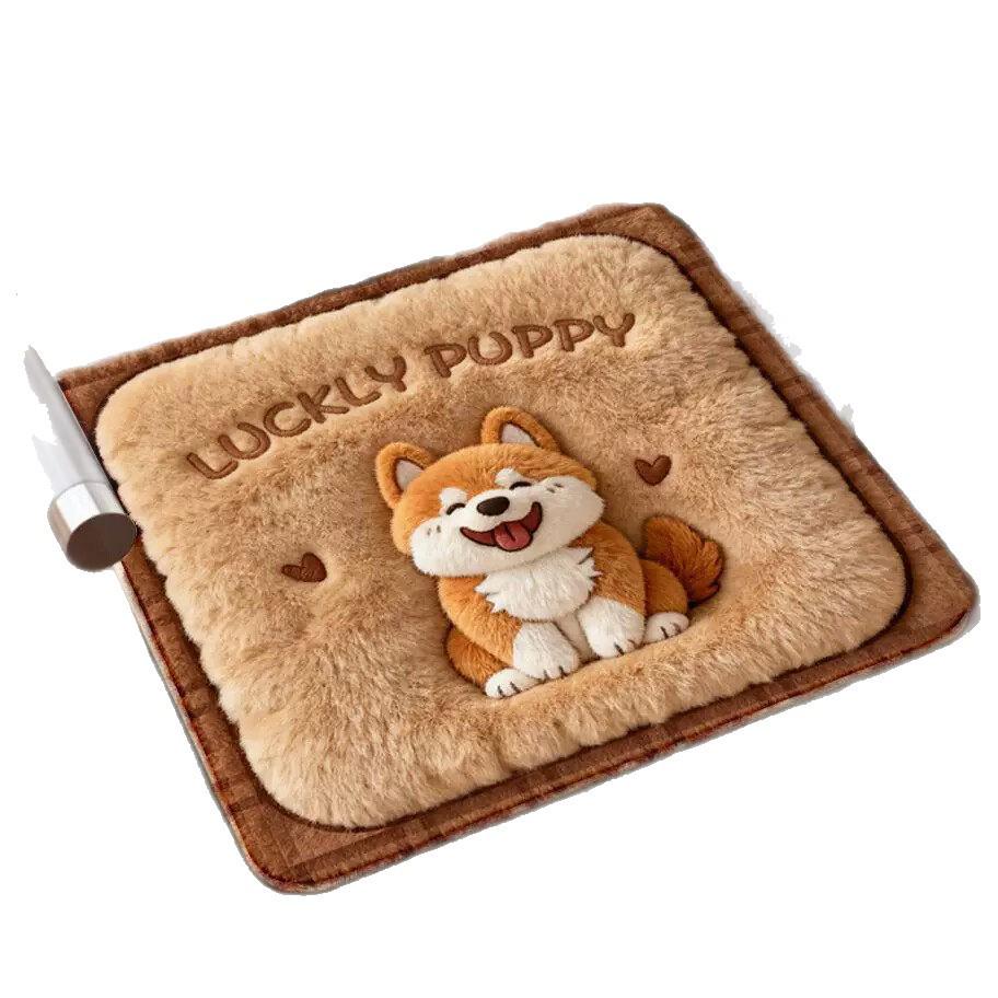 Cute Cartoon Faux Cashmere Office Seat Cushion - Plush, Cold-Proof, and Soft for Long-Term Sitting