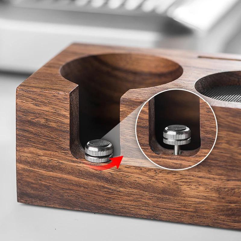 51/53/58mm Holz Kaffee-Tamper Station Halter Rutschfester Kaffee-Griffhalter Holzbasis Kaffee-Werkzeug Aufbewahrung Barista Zubehör