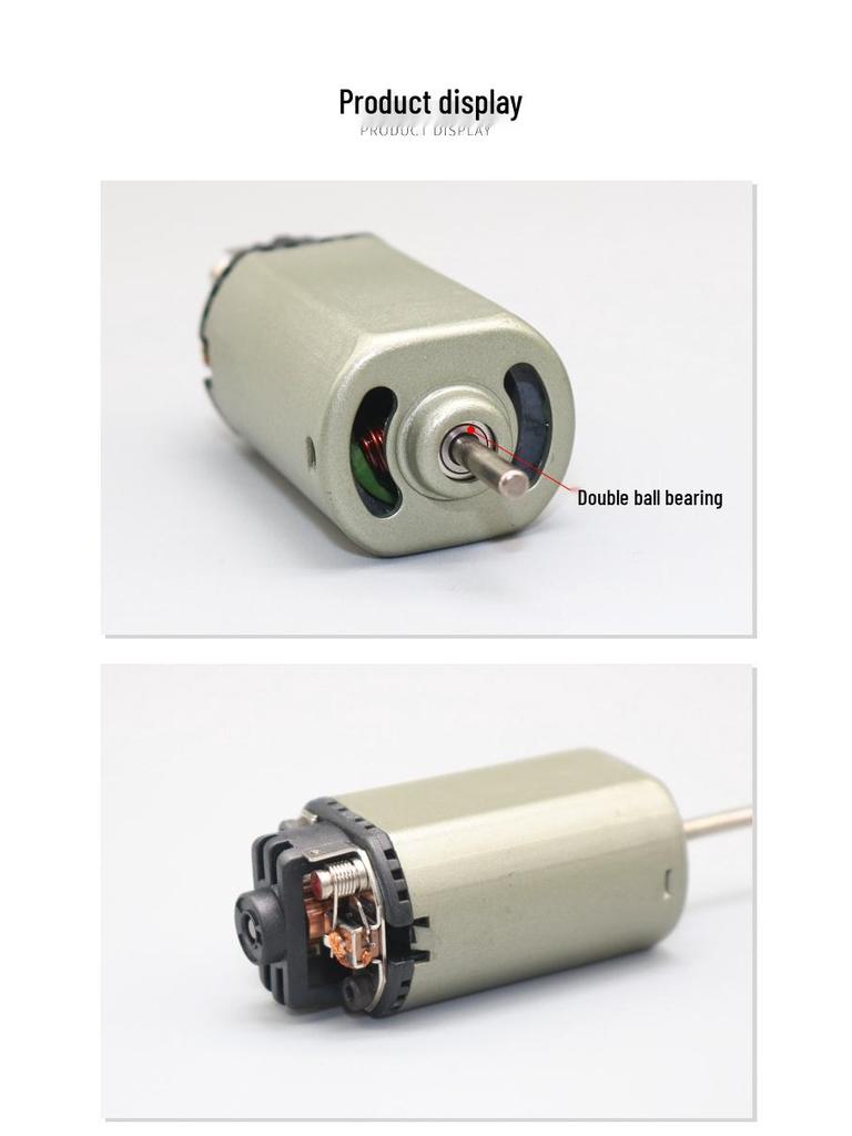 Long Shaft 480 High-Speed 7.2V Motor with Double Ball Bearing, 16513 RPM for Power Tools & Drills