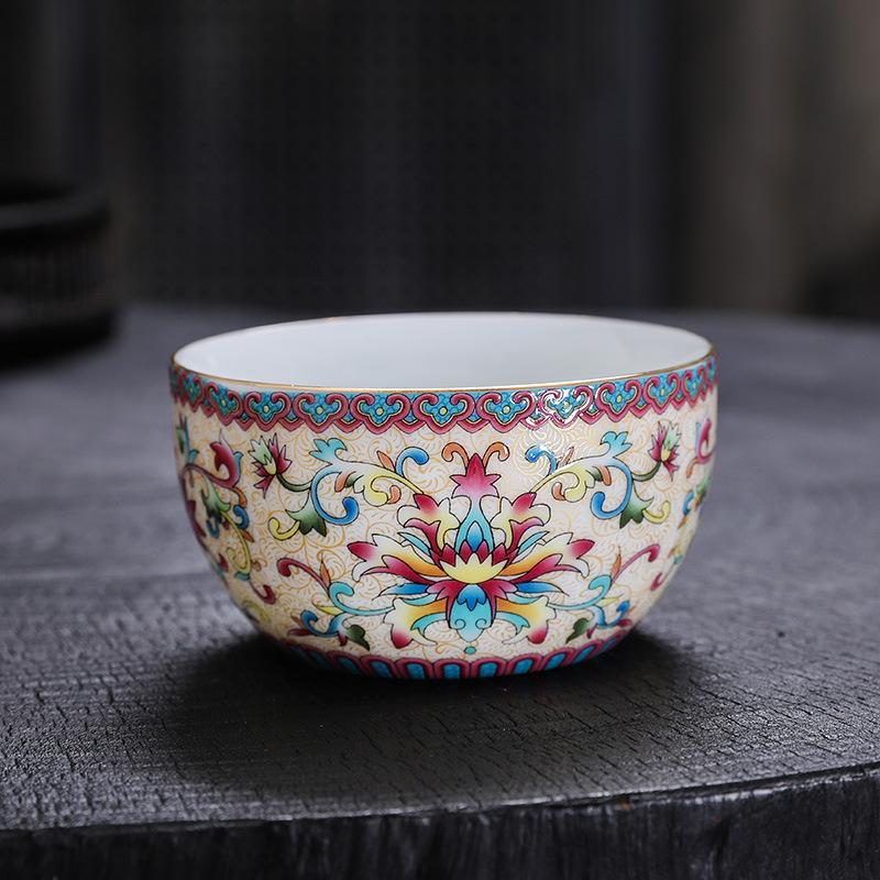 

Керамічна Чашка для Чаю Емальована Колір Майстер-Чашка Велика Дегустаційна Чашка Позолочена Одиночна Чашка Винтажний Чабань Чашка для Чаю Подарункова Коробка Оптом