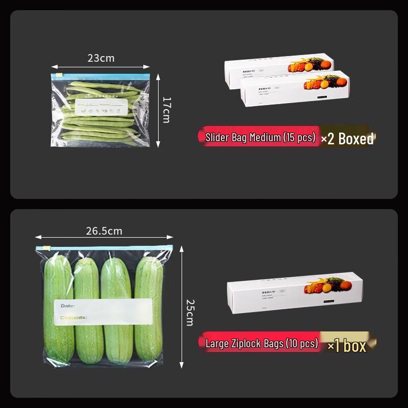 

Miaojiayi Food-Grade Refrigerator Slider Lock Fresh-Keeping Bags