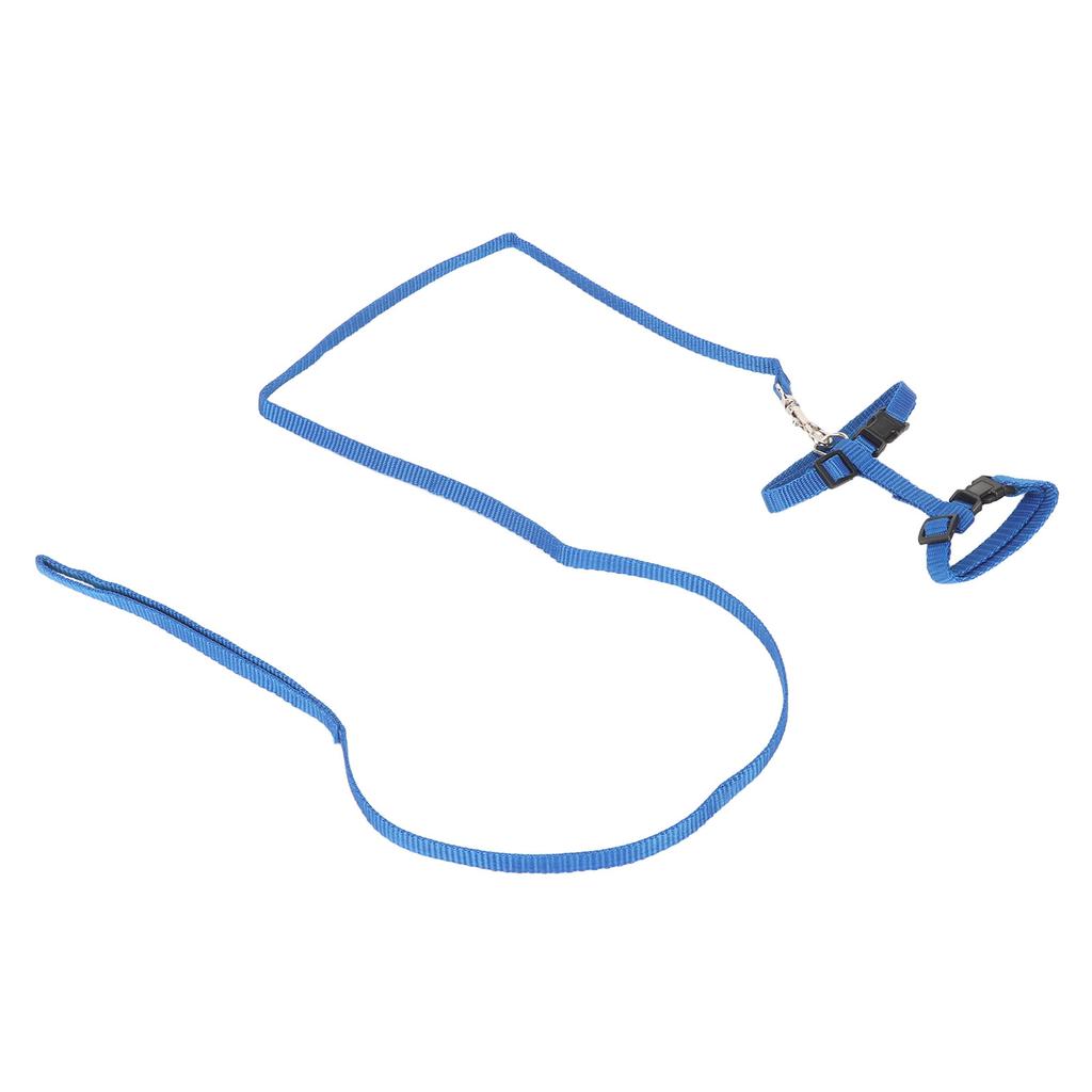 Cat Harness Set Escape Proof Adjustable Lightweight Kitten Chest Harness with Traction Rope for Outdoor Walking Blue