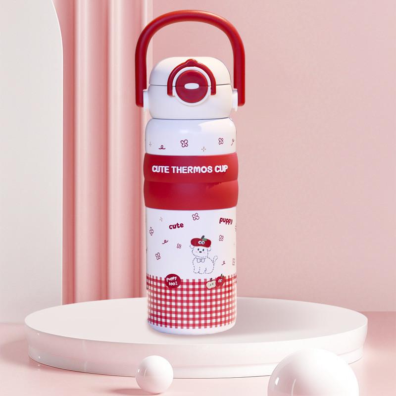 Starry Bear Travel Mug With Vacuum Insulation And Double Drinking Lid For Outdoor Use