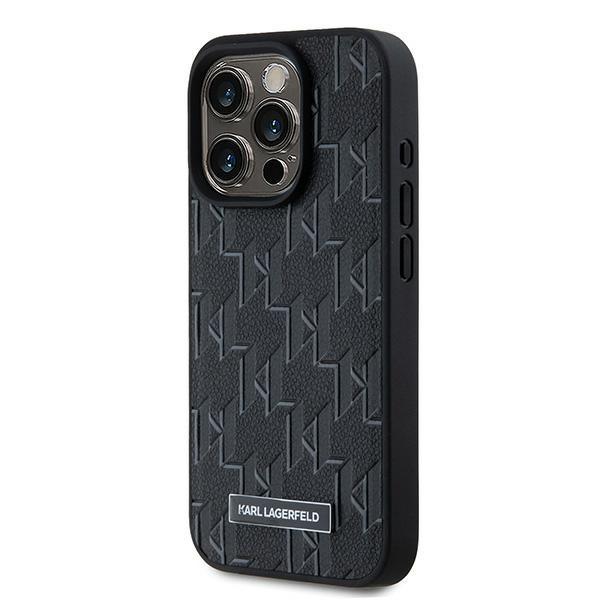 Karl Lagerfeld Klhmp15Xpkhporpk Iphone 15 Pro Max 6.7 Hardcase Czarny/Black Leather Monogram Metal Logo Magsafe