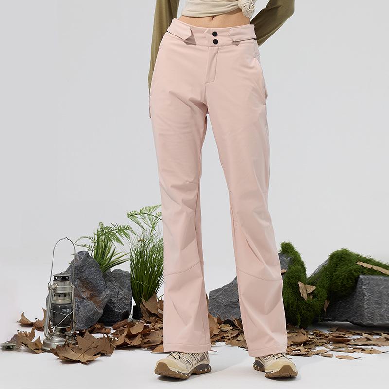 Water-Repellent Durable Outdoor Micro-Flare Pants with Autumn/Winter Velvet Warmth