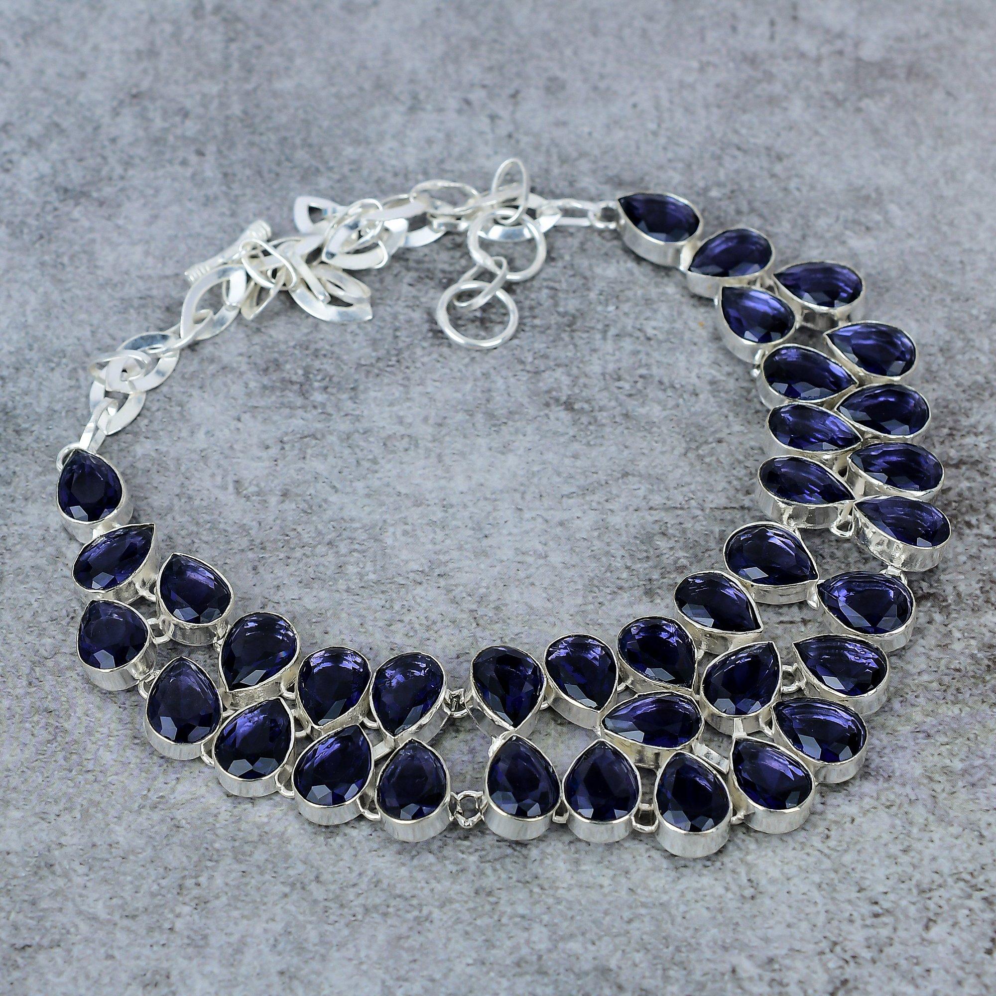 

Amethyst Gemstone Handmade 925 Sterling Silver Jewelry Necklace 18 M-324