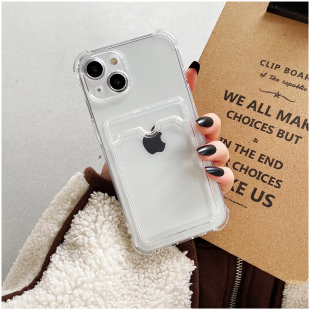 

Простой однотонный креативный чехол для телефона с держателем для фотокарточек для iPhone 16 ProMax Pro Plus 15 14 13 Mini 12 iPhone 14 чистый