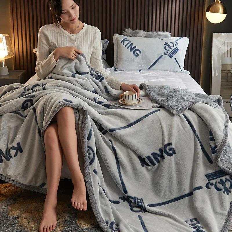 New Single Layer Thickened Milk Velvet Flannel Blanket Cover Blanket Air Conditioning Blanket