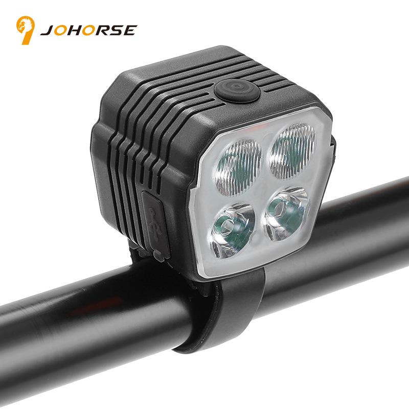 

Four-LED USB Rechargeable Bicycle Horn Headlight with High/Low Beam
