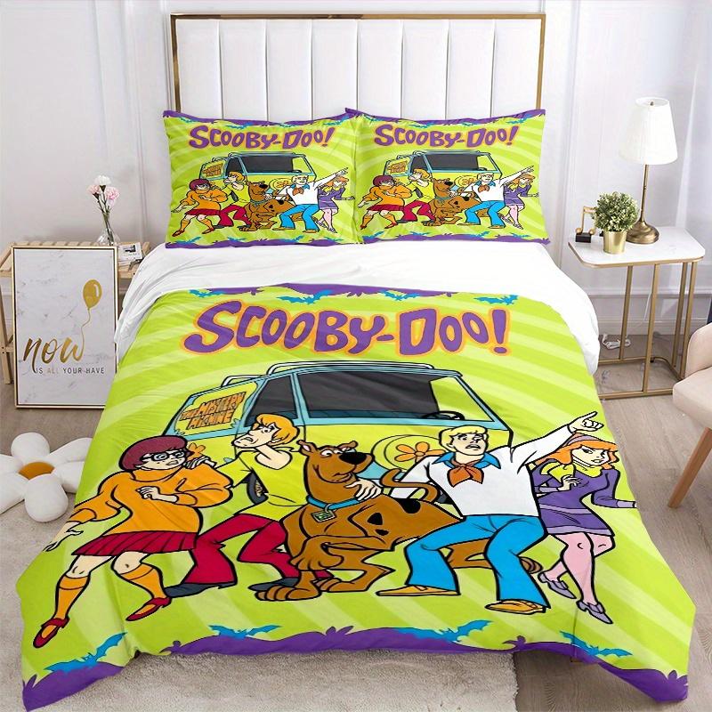 3-teiliges Scooby Doo Mystery Machine Bettwäsche-Set (1 Bettbezug + 2 Kissenbezüge Ohne Kissenkern), Hochauflösender Druck für Zuhause und Wohnheim.F