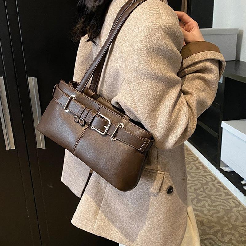 Yogodlns Shoulder Bag PU Leather Tote Bag Zipper Closure Top Handle Satchel Underarm Bag for Women Shopping Travel