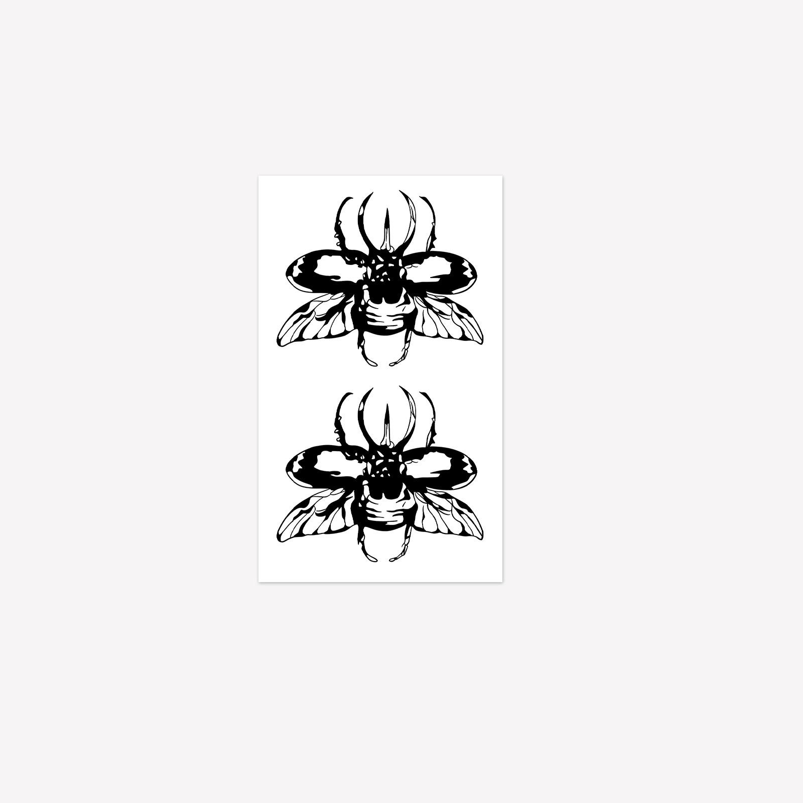 

Dark Wind Winged Beetle Tattoo Sticker Waterproof And Long-Lasting Calf Model Niche Cool 11*18