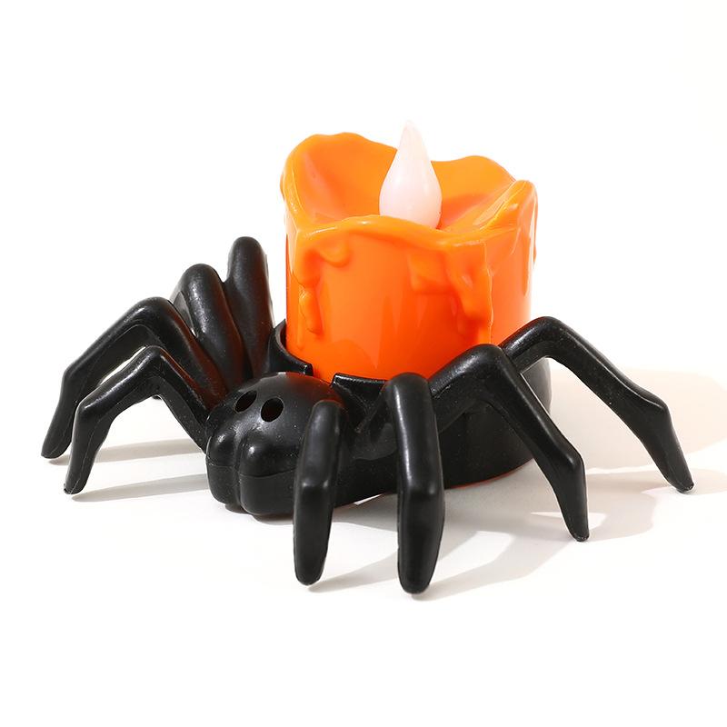 Halloween Pumpkin Lantern Atmosphere Decoration Props LED Electronic Candle Lamps Glowing Spider Night Lights Ornaments