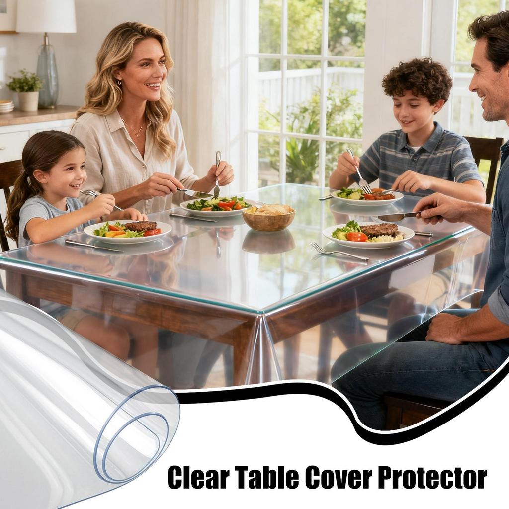 Transparent Table Protector PVC Protective Pad 0.7mm Thick Frosted Dining Table Cover For Kitchen Home Workplace Dressing Table