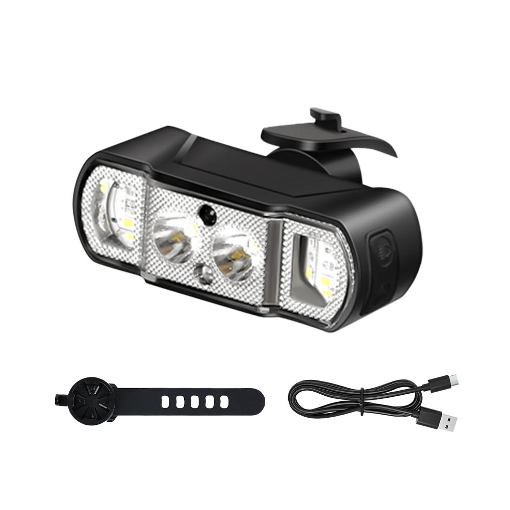 Smart Sensing Bicycle Front Light Type-C Rechargeable Bike Headlight Night Riding Safety Warning Taillight Cycling Accessories