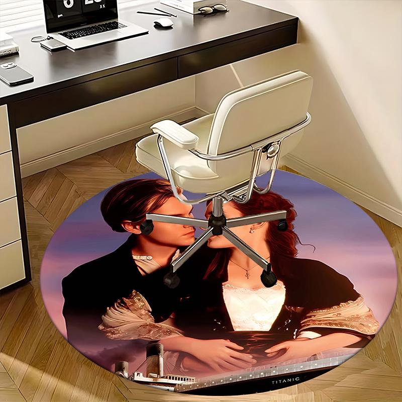 Titanic Movie Poster Chair Mat Round Rug Office Carpet, Non Slip, Suitable for Living Rooms, Bedrooms,Decor1205959a
