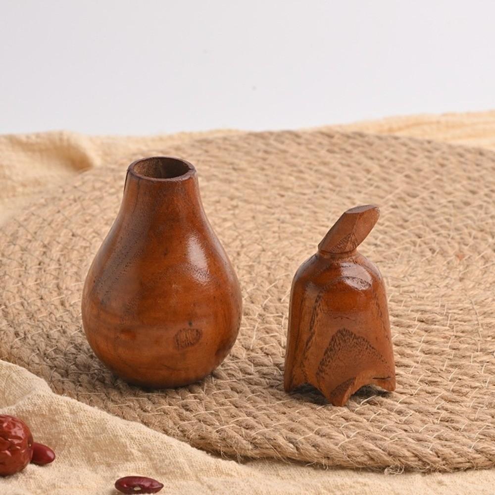 Hand-Carved Eggplant Toothpick Holder Portable Stable Wooden Toothpick Box Simple Toothpick Storage Box Party