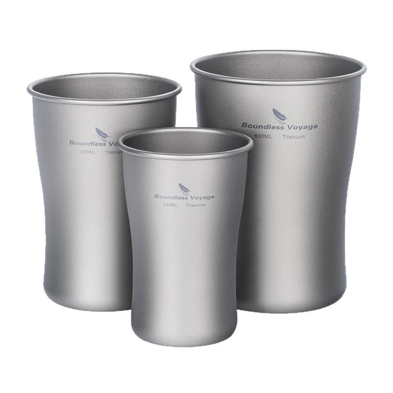Pure Titanium Camping Mug Portable Single Layer Beer Cup Travel Water Tea Juice Outdoor Hiking Picnic