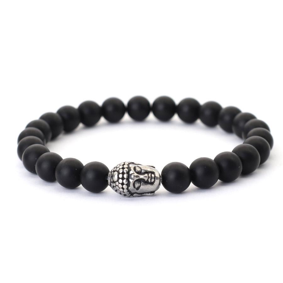 

Fashion One Buddha One Demon Men Bracelet Beaded Unfading Stainless Steel Natural Tiger Eyes Healing Braslet Casual Accessories
