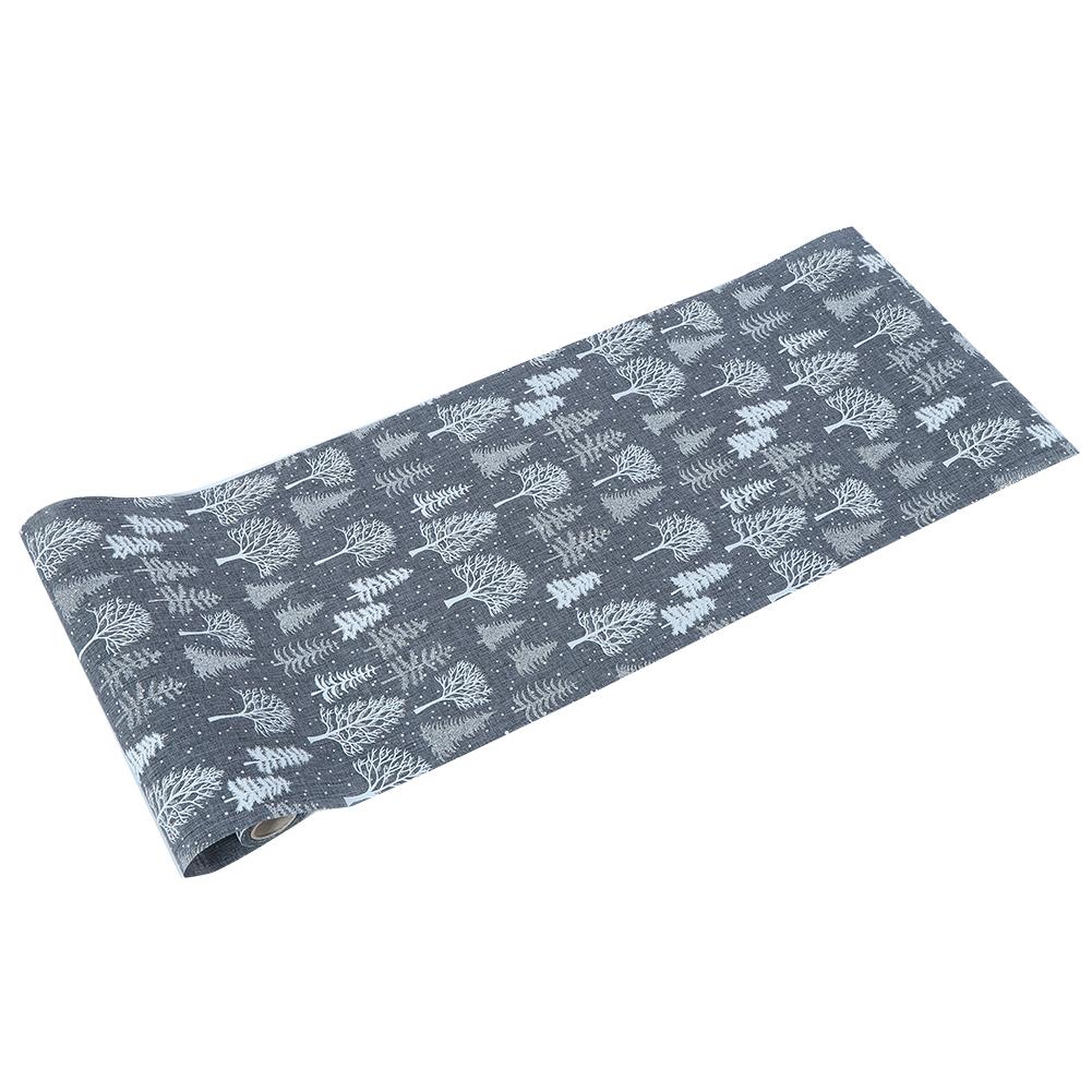 Față de masă de Crăciun din poliester imprimat pentru uz casnic, decor pentru petreceri acasă, banchete, Tip C, Gri