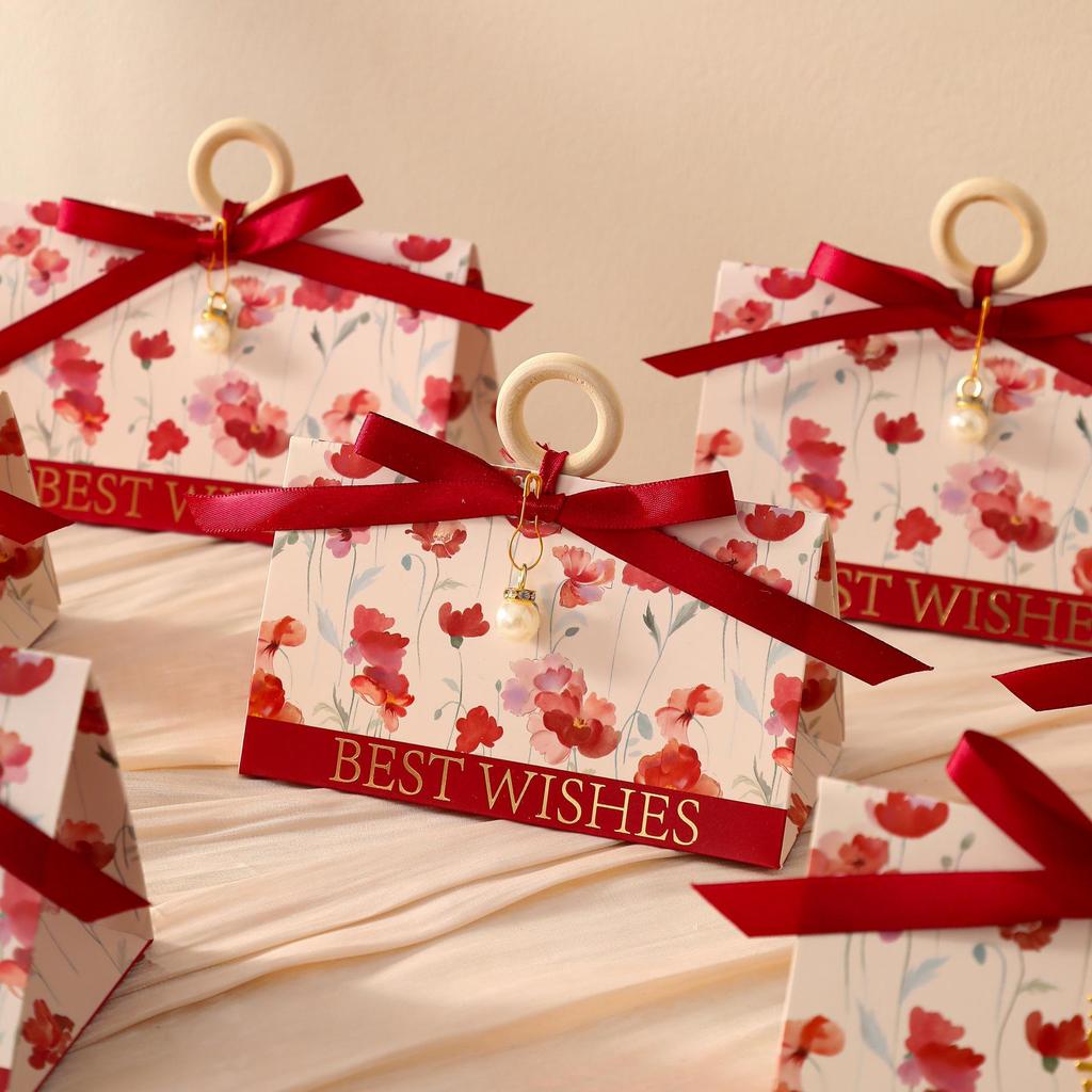 Elegant Wedding Candy Gift Box - High-End, Creative, Small Handheld Engagement Favor, Thank You Box for Sweets
