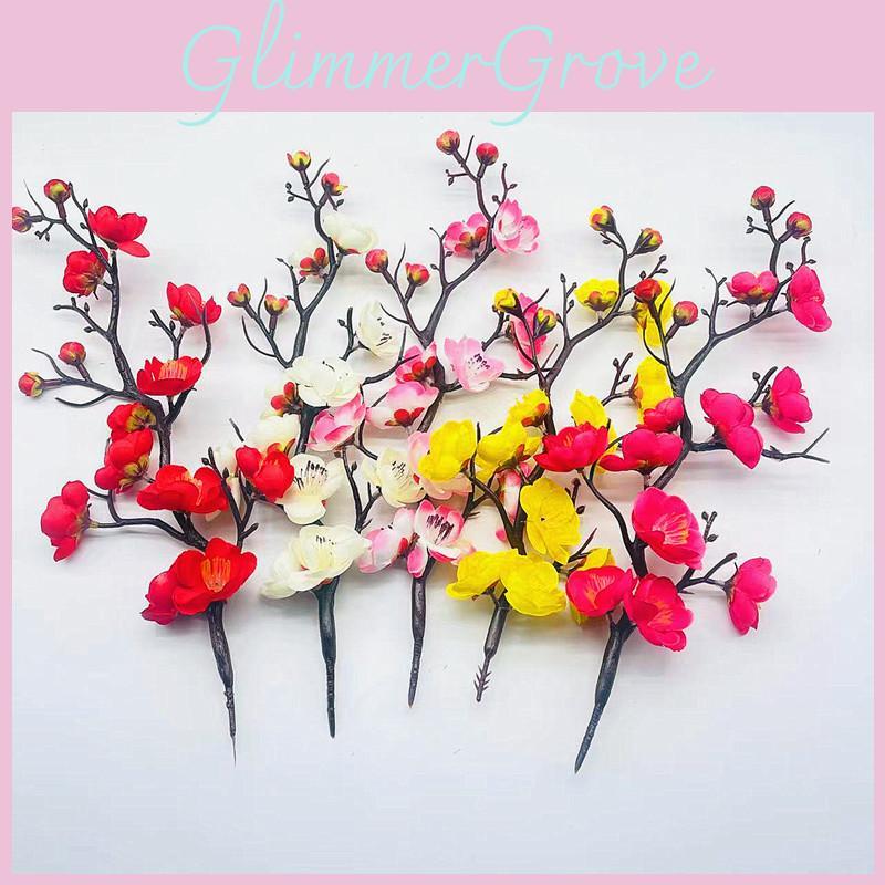 Simulated Plum Blossom Artificial Green Plants Used For Decoration Indoor