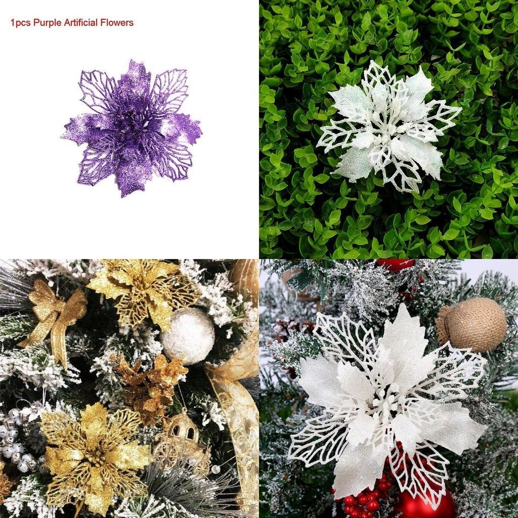 Luxurious Glitter Artificial Flowers Perfect For Christmas And New Year Parties