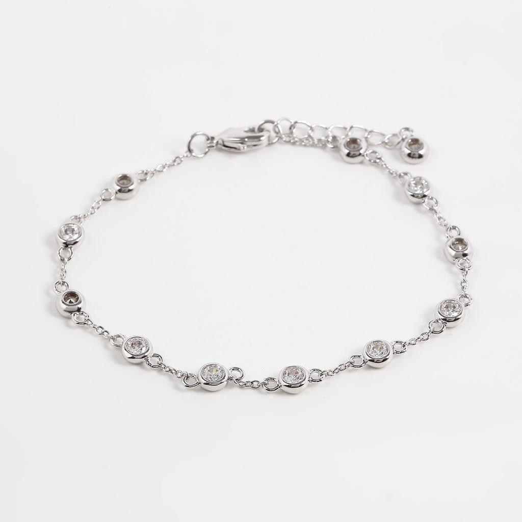 Buyers 3mm Heart and Cupid CZ Cubic Zirconia Bracelet, 16cm + 2cm Adjuster