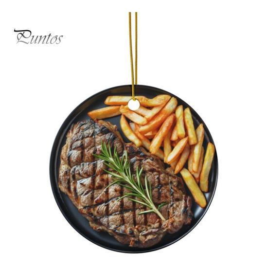 

Рождественское украшение пицца еда подвесное украшение акриловая пицца/стейк/колбаса/макароны рождественская елка украшение для праздничной елки автомобиль декор C