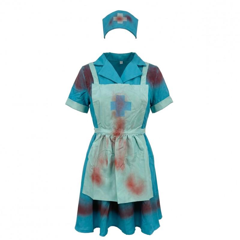 Halloween Zombie Nurse Costume Bloody Outfit Cosplay Party
