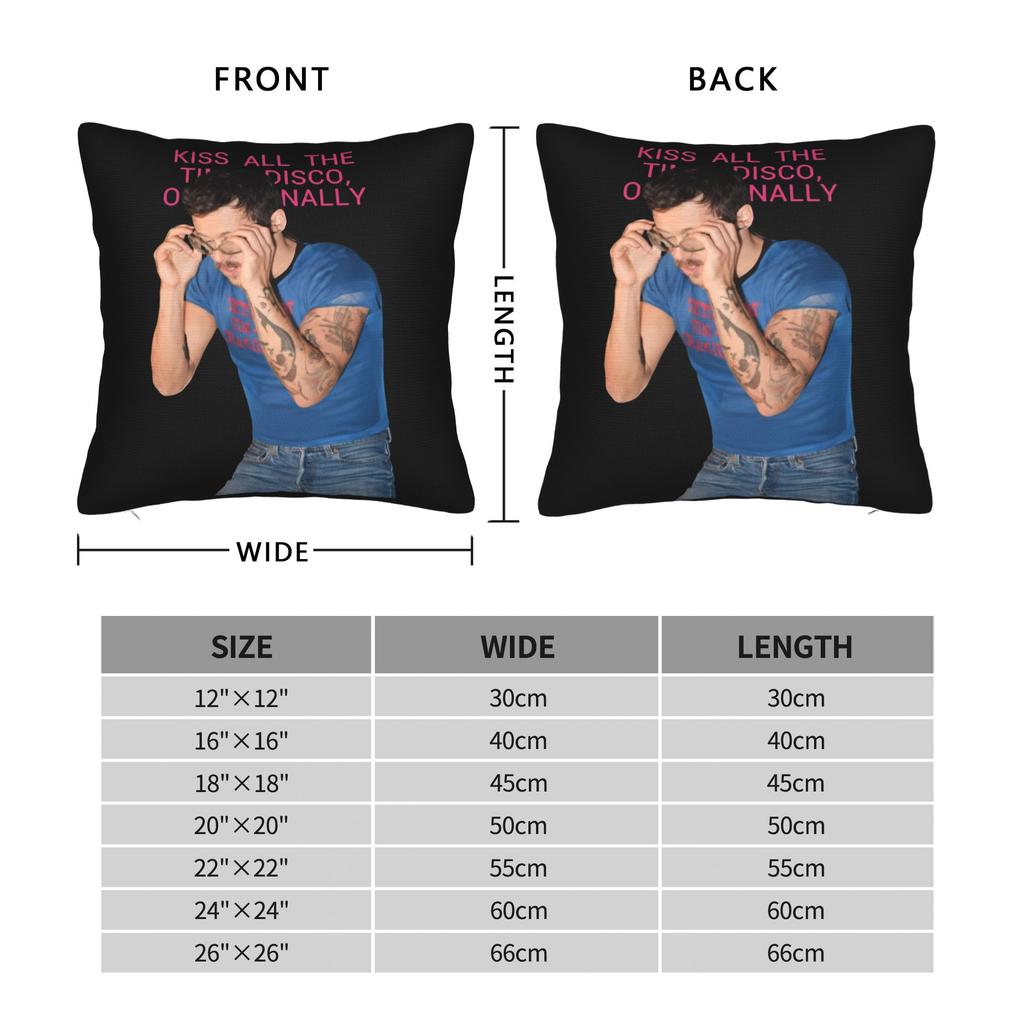 Harrys Styles Kiss All The Time Disco Occasionally Pillowcase Printed Cushion Cover Decor Pillow Case Cover Home Square 40*40Cm