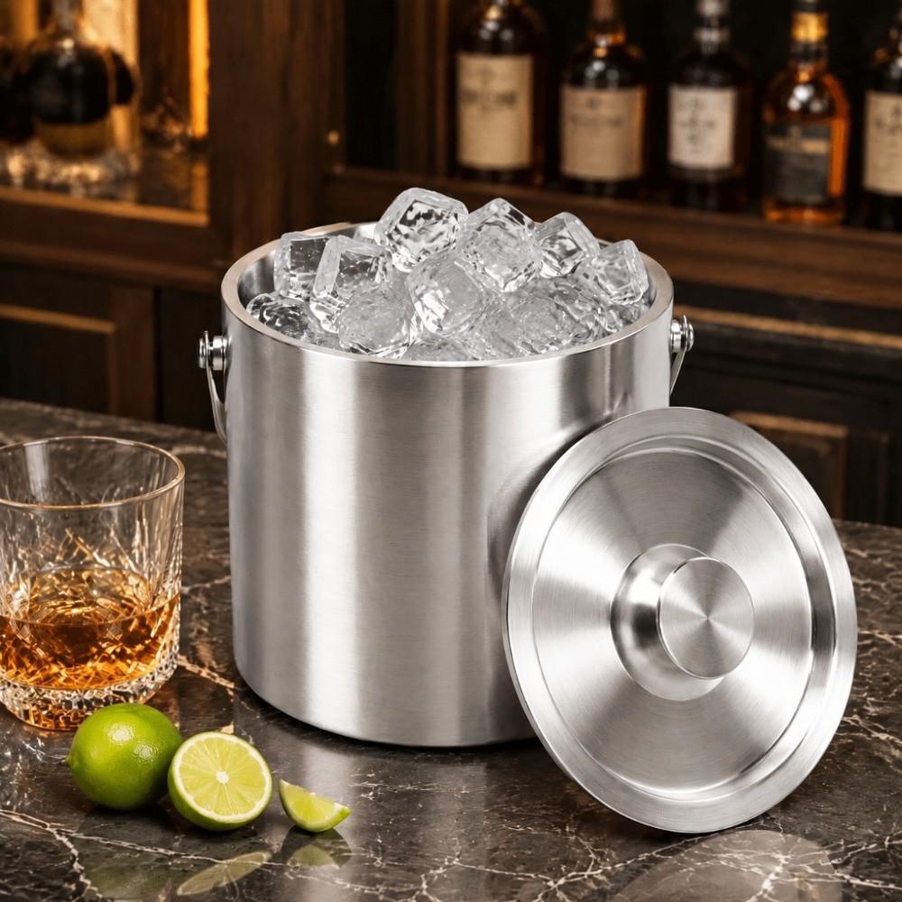 Double-Wall Wine Chiller 3L Champagne Beverage Tub Practical Insulated Drink Cooler Cocktail Bar