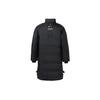 Li Ning X Jackie Chan Kung Fu Series Solid Color Stand Collar Loose Long White Duck Down Jacket Men Outerwear Black AYMR213-2