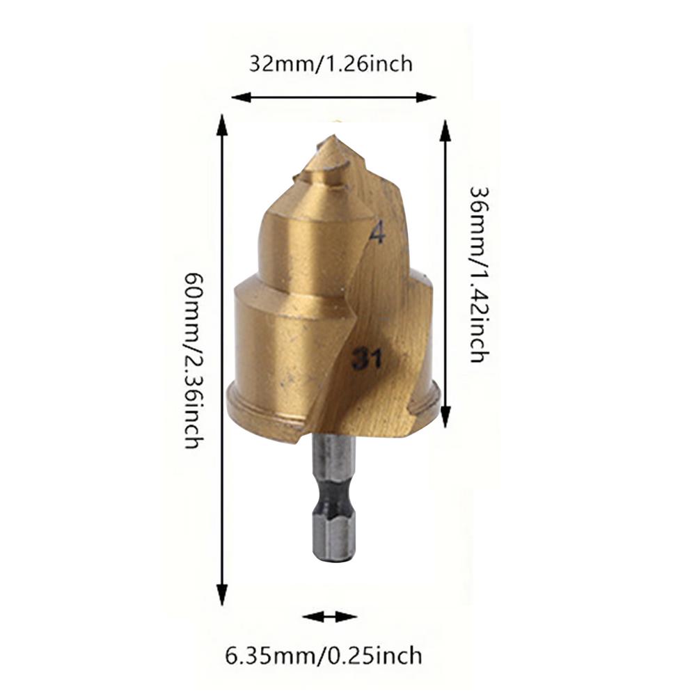 PVC Pipe Reamer Hexagon Shank Drill Bits Pipe Reamer Tool, Water Pipe Drill Tools for Metal, Copper, Aluminum, Iron