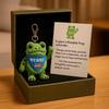 Yousheng Frog Plush Keychain Soft Portable Eco-Friendly Reminder Toy with Inspiring Card Resist Change Message