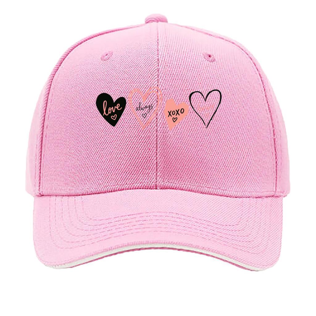 Playful Abstract Heart Outline Icons Sandwich Baseball Cap Sun Cap Outdoor Workouts Hat