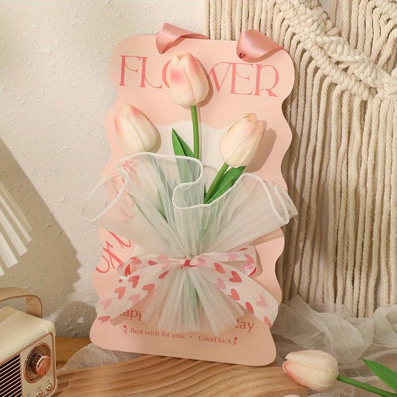 Happy Holiday 3D Flower Greeting Card Material Kit For Mother Teacher DIY Gift Idea