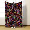 Colorful Flowers Throw Blanket Flannel Print Super Soft Sofa Nap Blanket Home Christma Perfect Home Gift for Her