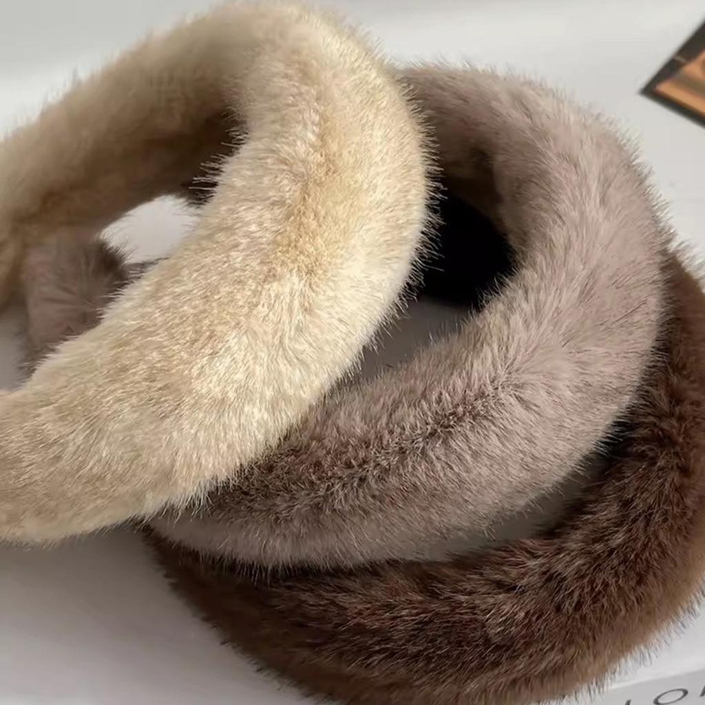 Sweet Headbands Faux Furs Headband Fashion Headband Multipurpose Yoga Sports Spa Wide Brim Hair Hoop for Woman Girls