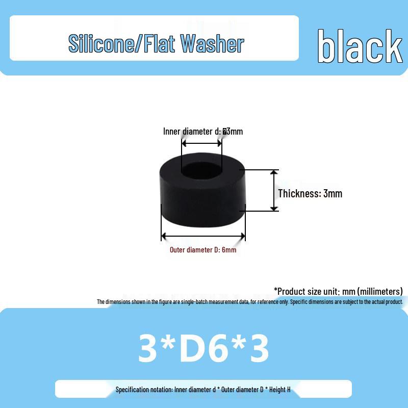 Shock-Absorbing Silicone Washer Pad Gasket – Soft Rubber Flat Sealing for M4, M5, M6, M8, M10.