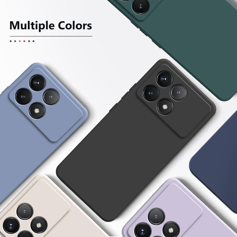 For Poco X6 Pro 5G Case Square Liquid Silicone Camera Lens Protector Phone Case For Xiaomi Poco X6 X 6 Pro Pocox6 Pro 5G Soft Cover
