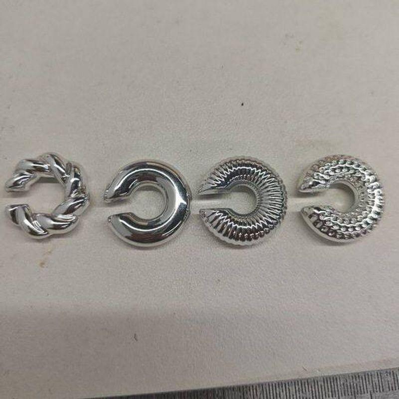 Fashion Glossy Thread Cable Stitch Ruched Ear Clip Niche Style Retro Non-Pierced Ear Bone Clip Elegant Earrings Earrings