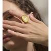 Yhpup Exquisite Candy Multi-Color White Pink Blue Yellow Resin Adjustable Ring Gold Color Stainless Steel Summer Jewelry Gift