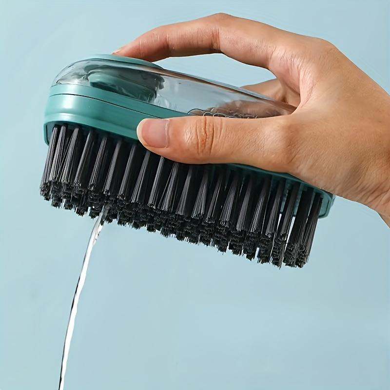 Easy-to-Use, Multi-Purpose Liquid-Filled Cleaning Brush - Durable Plastic, Blue & Gray, Ideal for Shoes, Clothes, and Home Surfaces