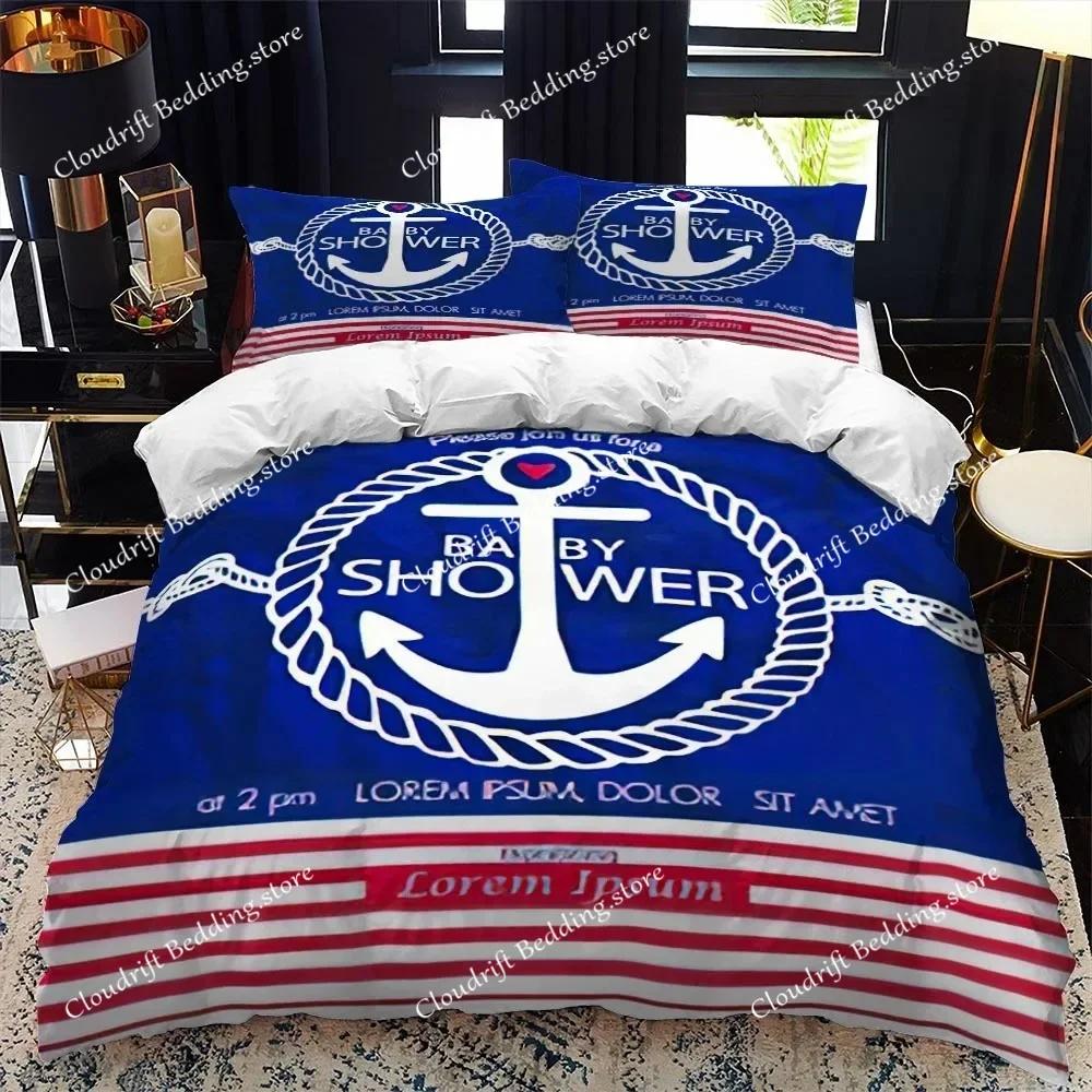 Maritim Serie Bettwäsche Set Jungen Mädchen Twin Queen Size Bettbezug Kissenbezug Bett Kinder Erwachsener Mode Heimtextilienextile026